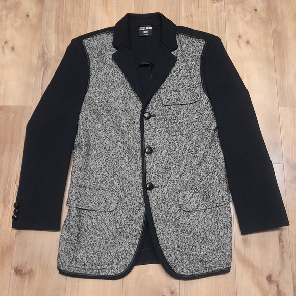 Vintage Jean Paul Gaultier Leather Trim Blazer Jacket Men's 38 US ~ RARE ~~~ HTF - Picture 1 of 8